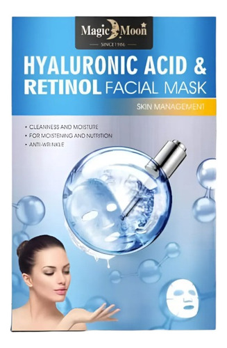 Mascarilla Facial Acido Hialuronico Retinol Skin Care X10 Tipo de piel Todo tipo de piel