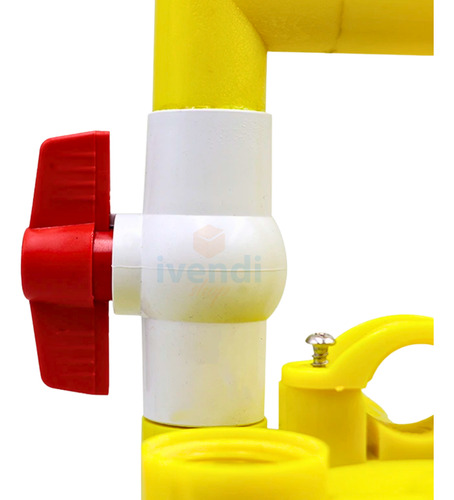 Kit 5 Regulador Controlador Pressão Água Bebedouro Aves Cor Amarelo