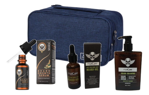 Kit Locion Crecimiento Barba, Aceite Y Shampoo, Barberia