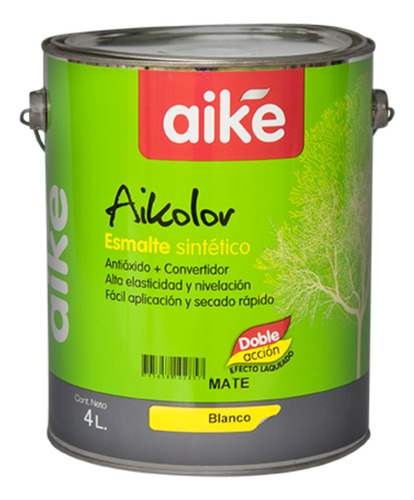 Convertidor Esmalte Sintetico Aike Blanco Mate 4 Litros 