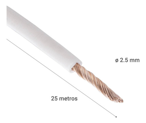 Cable Libre De Halógenos (h07z1k) 2,5 Mm2 25 M Blanco