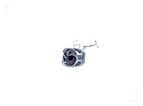 Anillo Salamandra Granate Creado Titanio 18k By Gomael® # 10
