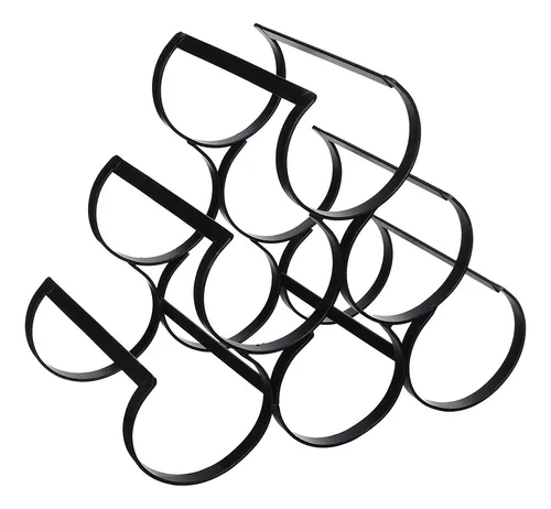 Deco 79 Metal 12 X 10-pulgadas Vino Rack Hierro Color Ne