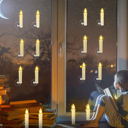 10 Piezas De Luces De Vela Con Clip Para Árbol Con Control