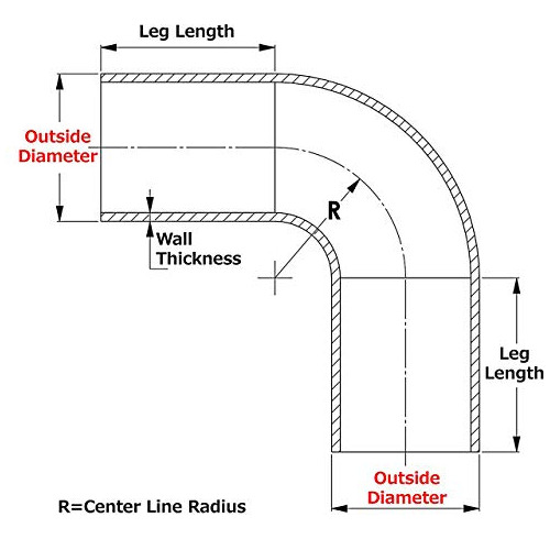 Hps At Clr Aluminum Elbow Pipe Tubing Grosor Grado Curva  