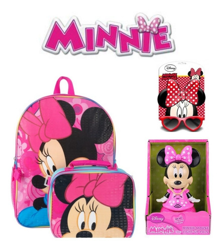 Minnie Mouse Set Mochila Lampara 