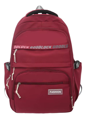 Mochila Espaçosa Grande 25l Moderna Tendencia Sofisticada Cor Vinho Desenho Do Tecido Liso