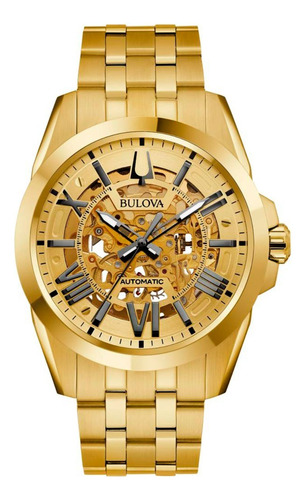 Reloj Bulova Sutton Automatic Pvd Gold Original Color de la correa Dorado Color del bisel Dorado Color del fondo Dorado