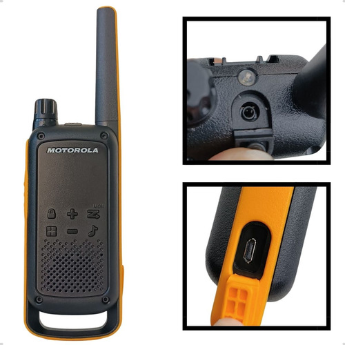 4 Radio Walk Talk Motorola T470br Prova Dágua Uhf Resistente Cor Amarelo 127/220v