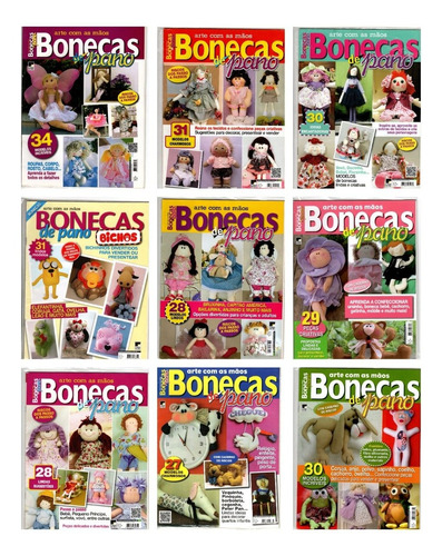 Kit 9 Revistas Bonecas De Pano Lote 1