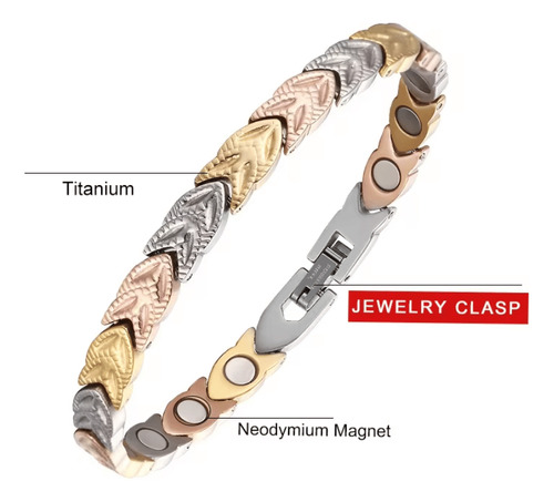 Pulsera Magnética Titanio Con Imanes Ndfeb Modelo Ysmgb-30