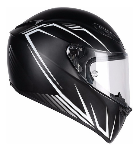 Casco Integral Agv Veloce S Predator Negro/blanco Importado