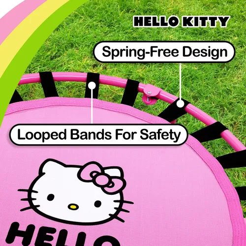 Hello Kitty - Mini Trampoln Para Nios Pequeos Con Asa, Tapet