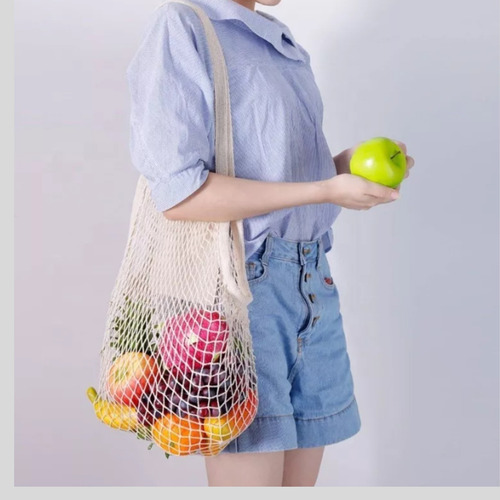 Bolsa Multiusos De Malla Ecológica Tipo Red De Algodón