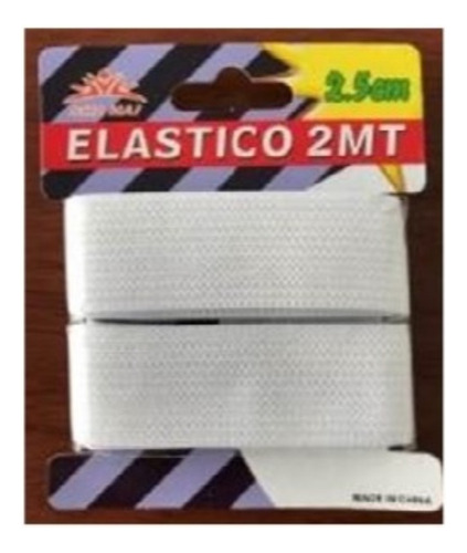 Pack 4 Metros Elástico Blanco Y Negro 2.5 Cm Ancho