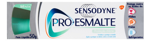 Pasta de dentes Sensodyne Pro-Esmalte Menta  em creme 50 g