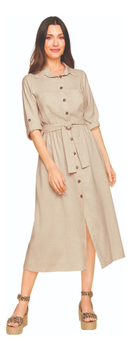 Vestido Mujer Color Beige 296-97