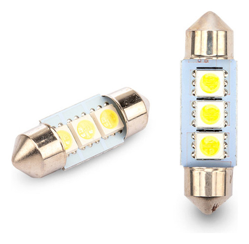 Par Lâmpada Led Torpedo 6000k 3 Leds Smd 31mm 12v Tarponn