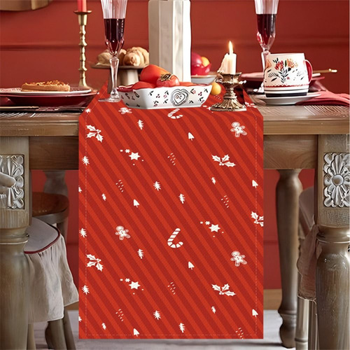 Camino De Mesa Navideño, Bandera De Mesa De Feliz Navidad