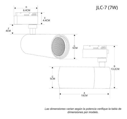 Lampara Spot Led Dirigible Con Riel 1m 7w 3 Piezas Jwj Negro