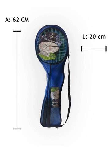 Kit Badminton C/raquetes Petecas Bolsa Transporte Jogo Novo
