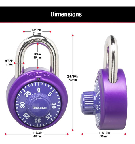 Candado De Combinación, Master Lock 1530dcm, Azul