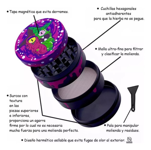 Vasoyo Kit Grinder Metal Molinillo De Especias Y Hierbas 50mm