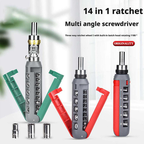 14-in-1 Multi-function Multi-angle Ratchet Screwdriver Set