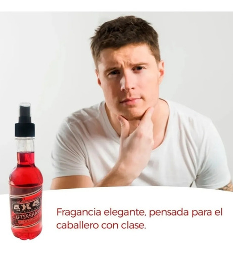 4x4 Loción Después De Afeitar Rojo Metálico After Shave300ml