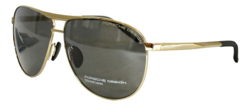 Lentes Sol Porsche Design P8642 Titanium Pilot Italy 62mm Color Gold/Grey B