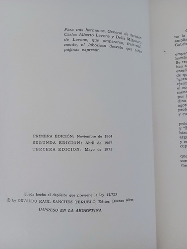 Historia Argentina. G. Levene. 4 Tomos. 1971. No Se Envía (Usado)