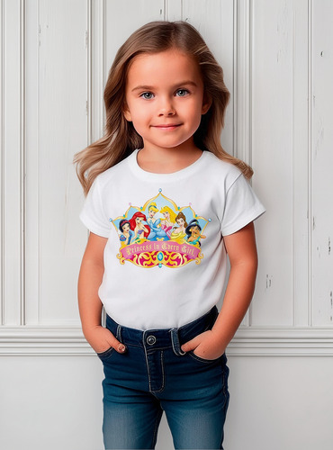 Polera Estampada 100% Algodón Niña Princesas Disney