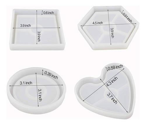 Moldes De Silicona Para Posavasos, Moldes De Resina Epoxídic