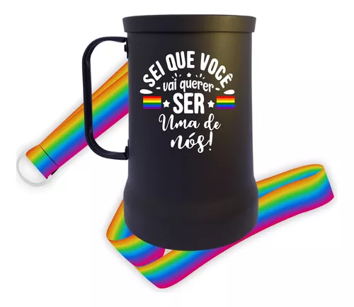 Caneca Preta Personalizada - LGBT com Nome do Casal