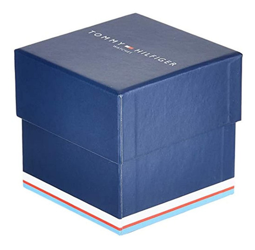 Reloj Para Hombre Caballero Tommy Hilfiger Original Color De La Correa Plateado Color Del Bisel Azul Color Del Fondo Azul