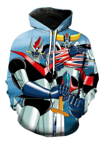 Rt Sudadera Con Capucha Anime Robot Mazinger Z Con Estampado 3d