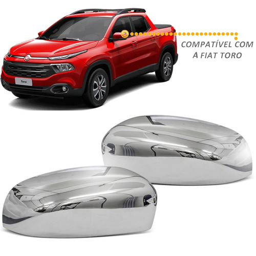 Aplique Capa Cromada Retrovisor Fiat Toro 2016 Em Diante