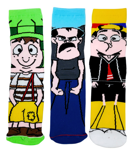 Calcetas El Chavo Del 8 Animado 3 Pares Don Ramon Kiki