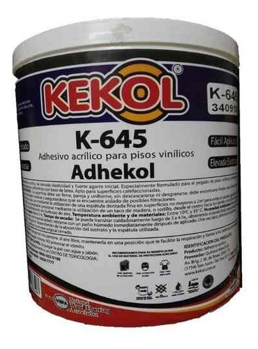 Adhesivo Acrílico Piso Vinilico Kekol Tacho De 1 Kg