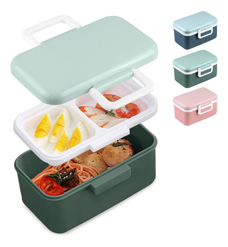 Caja Bento 20.3 Fl Oz 21 Onza Contenedor Control Porcion Pre