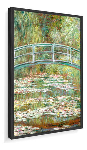 Quadro Com Moldura Monet Lagoa De Lirios D'agua 30x37