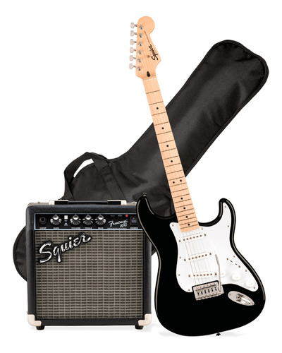 Pack Guitarra Eléctrica Stratocaster Sonic Black - Squier
