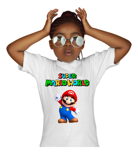 Playera Super Mario World Nintendo Personalizada Manga Corta