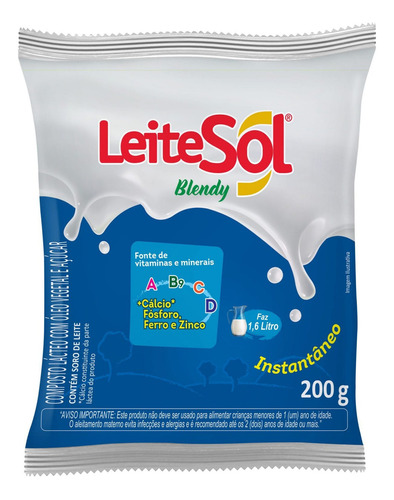 Composto Lácteo Com Óleo Vegetal Açúcar Leitesol Blendy 200g