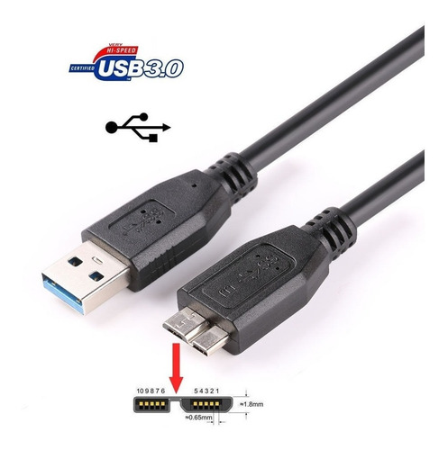 Cable Micro Usb 3.0 Tipo B A Usb Disco Externo