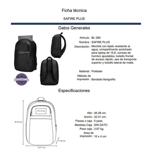 Imagen 6 de 10 de Mochila Deportiva Con Compartimento Exclusivo Para Laptop