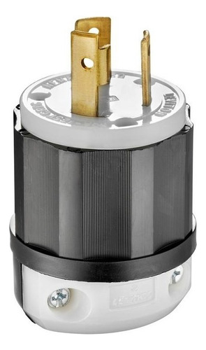 Clavija Media Vuelta Nema L5-30 30amp 125v 2p 3h Leviton Color Negro/blanco