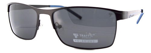 Lentes De Sol Traffic - 278 Lente Gris Oscuro Varilla Negro Armazón Negro Diseño 278 C1