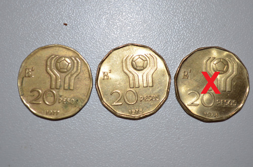 Monedas Argentinas Mundial Año 1977-1978