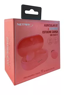 Auricular Bluetooth Earbuds Netmak Nm-bud Estuche De Carga Color Rojo